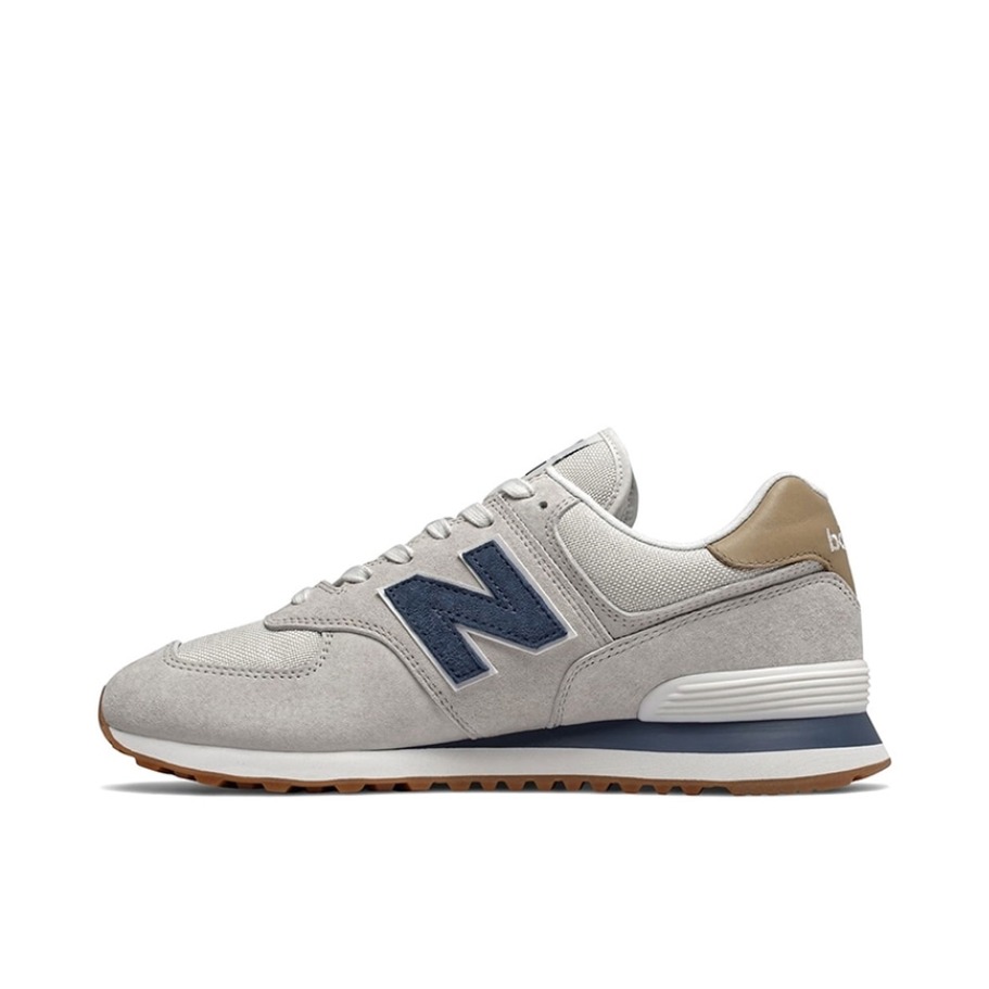 New Balance 574 经典复古 防滑耐磨 缓震 舒适透气 时尚百搭 轻便 阿甘鞋 运动休闲鞋 白蓝棕