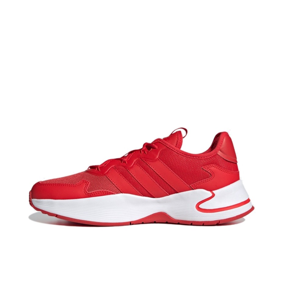 推荐商品：adidas NEO Roamer 运动休闲鞋 缓震回弹网面透气耐磨圆头 红色