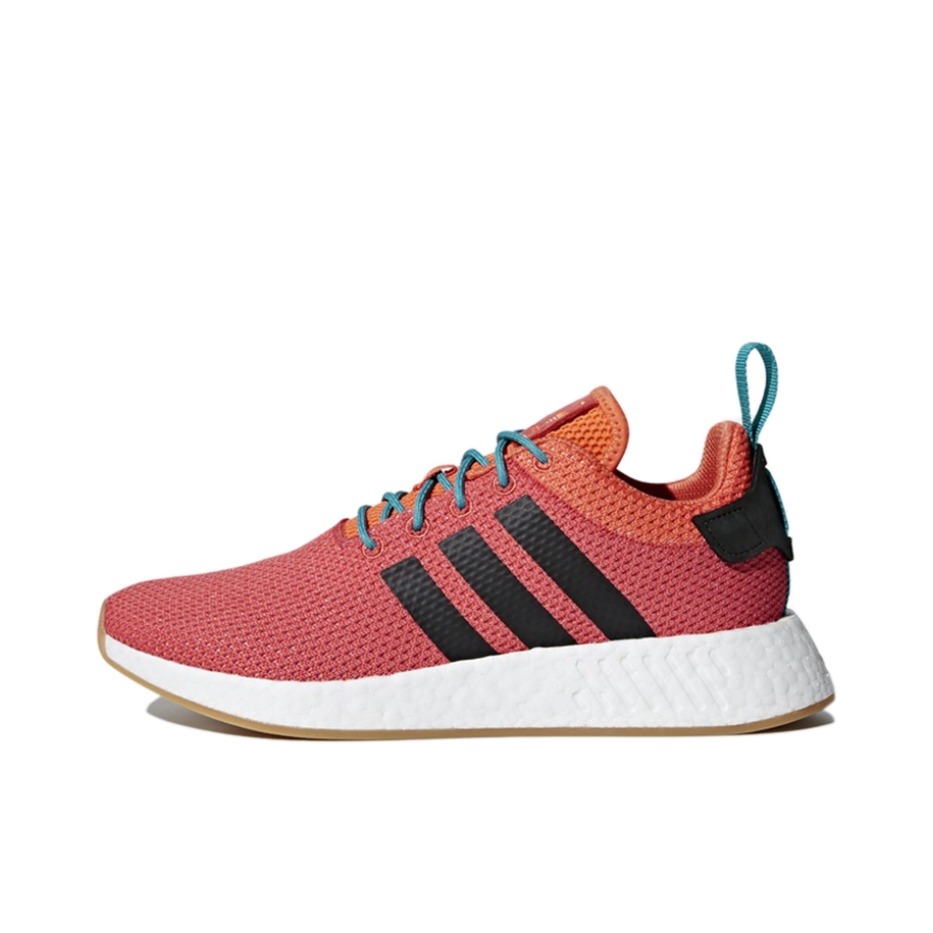 推荐商品：adidas Originals NMD R2 防滑耐磨 轻便透气 简约潮流 舒适百搭 运动休闲鞋 Summer Spice 橙红