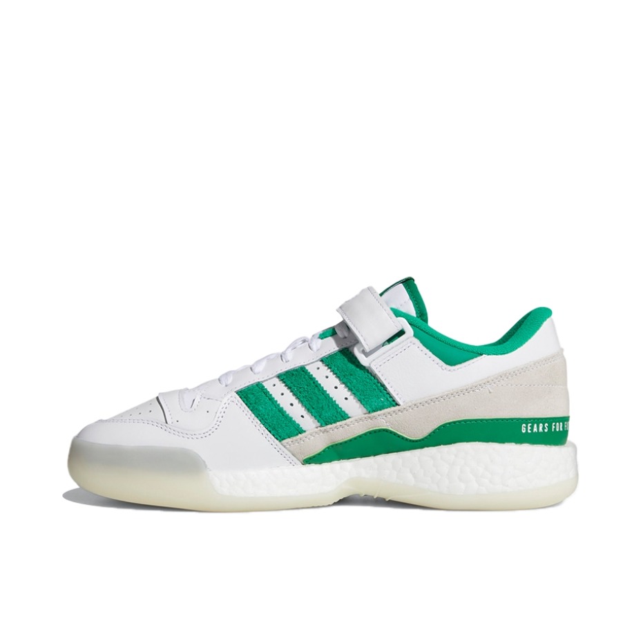 推荐商品：adidas Originals Forum 板鞋 轻便复古防滑时尚魔术贴篮球风薄底包裹性 Human Made联名/白色/绿色