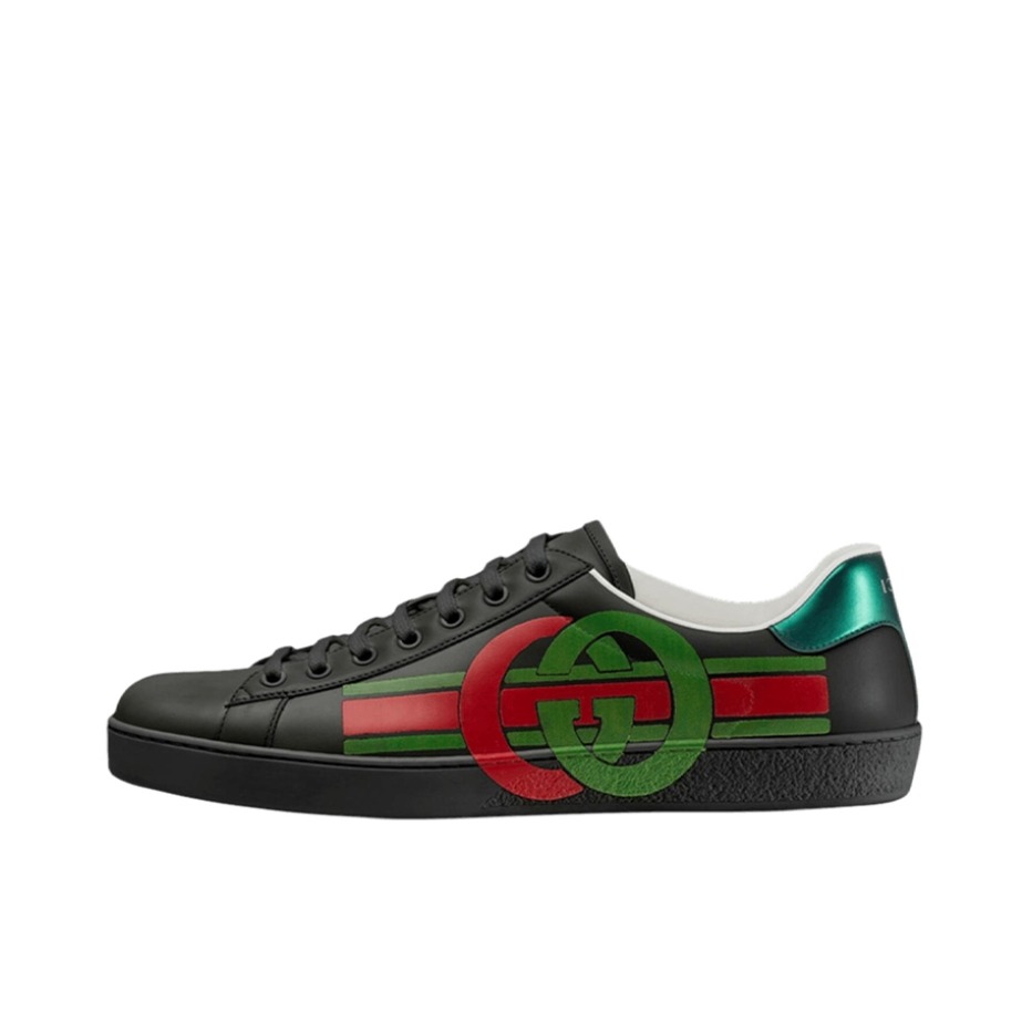 推荐商品：Gucci Ace 板鞋 刺绣时尚百搭舒适轻便休闲复古牛皮运动圆头 黑色/红色/绿色