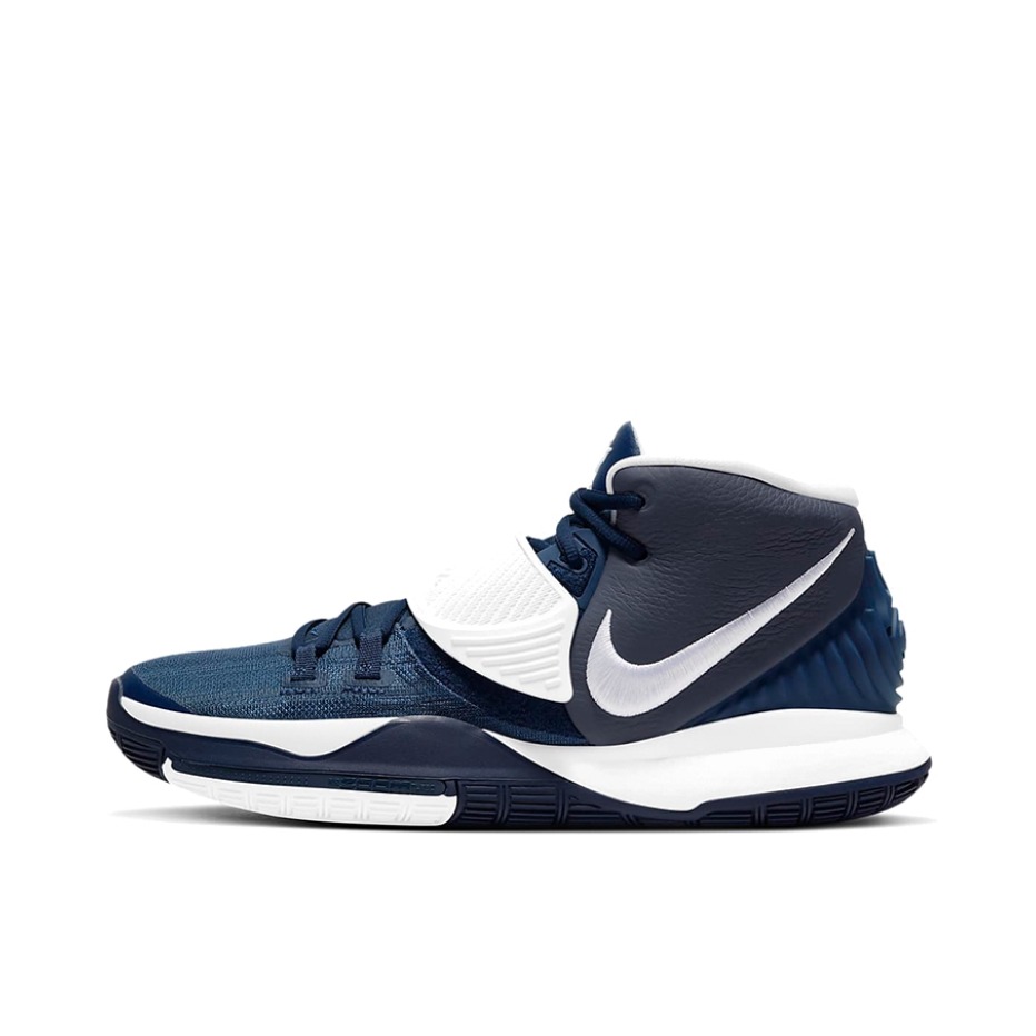 推荐商品：Nike Kyrie 6 欧文6 前掌Zoom 防滑耐磨 缓震抓地 圆头 实战训练 织物 合成革 支撑 篮球鞋 TB/蓝色/白色