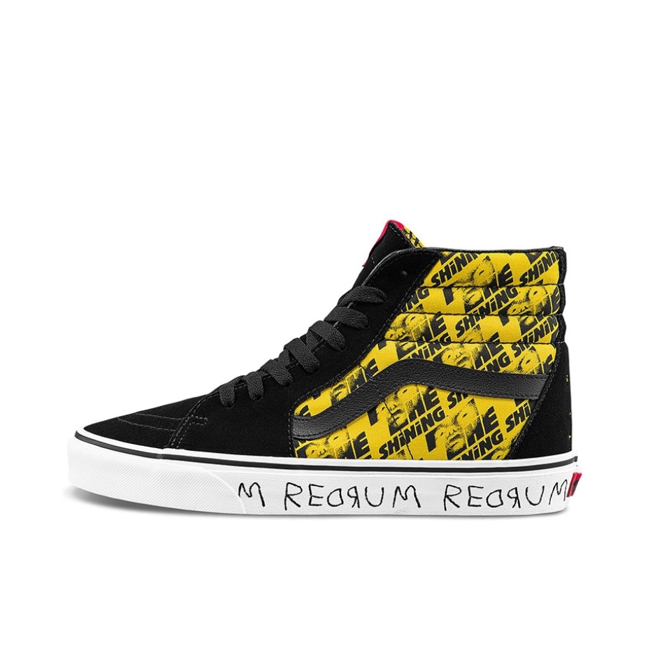 推荐商品：Vans/范斯 SK8-Hi 板鞋 潮流经典拼接复古街头厚底 House Of Terror联名/黑色/字母图案