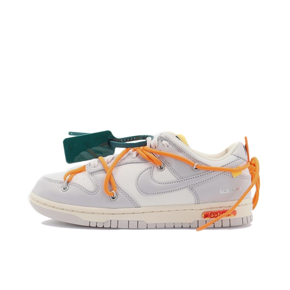 推荐商品：Nike Dunk 板鞋 经典复古百搭 Off-White联名/NO.44/橙带/墨蓝扣/灰白