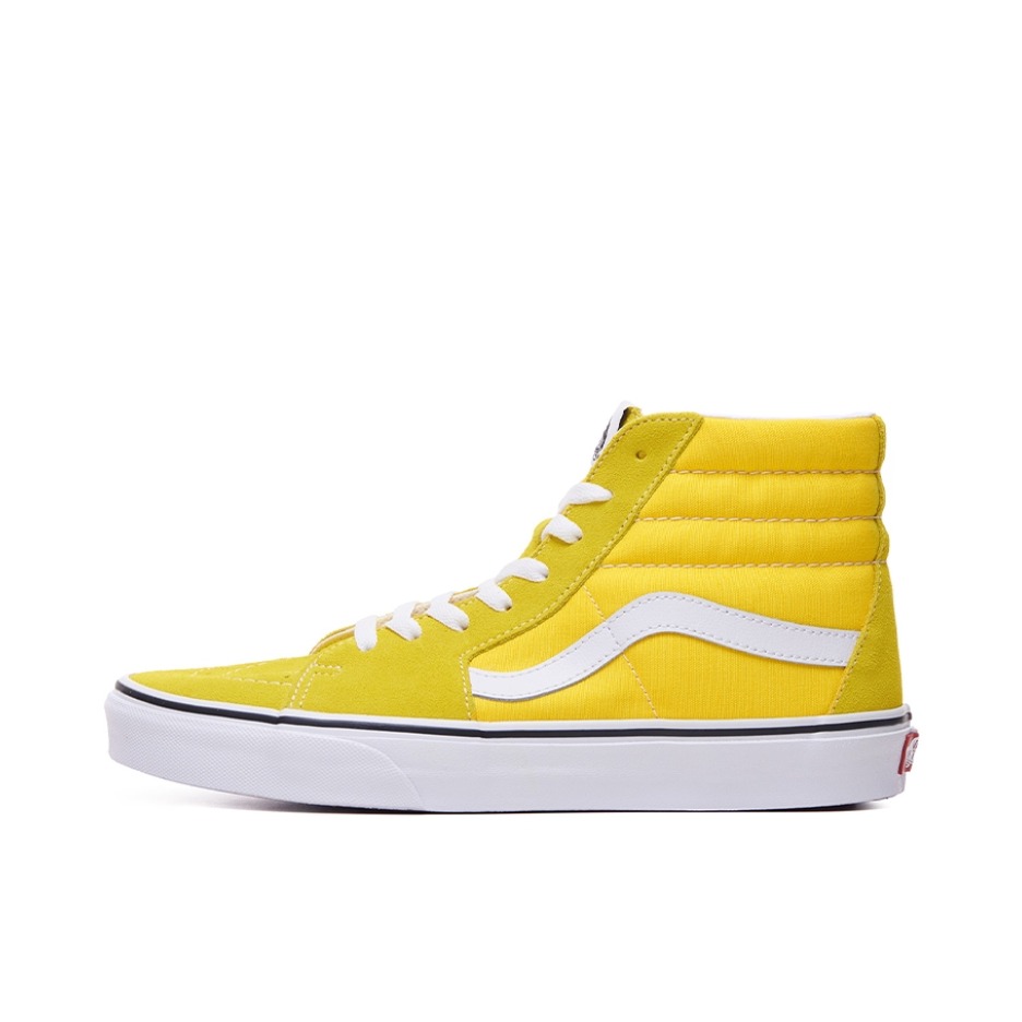 推荐商品：Vans/范斯 SK8-Hi 板鞋 潮流经典拼接复古街头厚底 黄色/白色