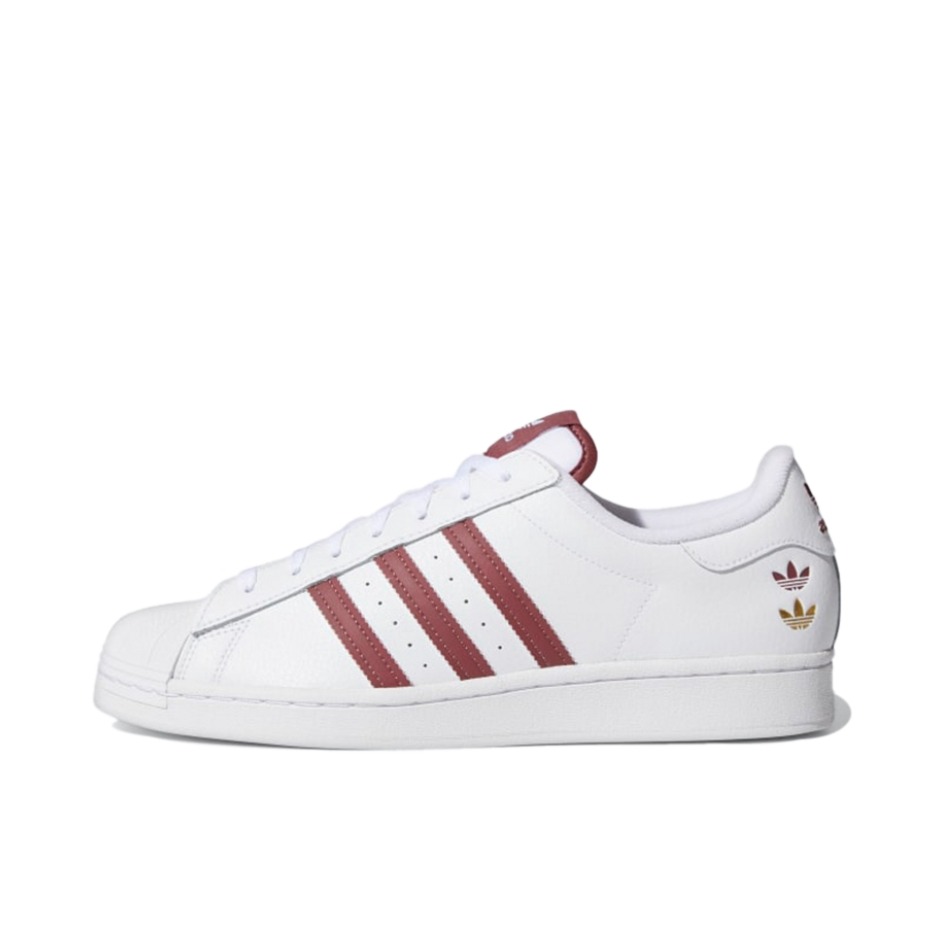 推荐商品：【宋雨琦同款】 adidas Originals Superstar 板鞋 轻便贝壳头薄底舒适百搭耐磨复古 云白/幽深红/金色