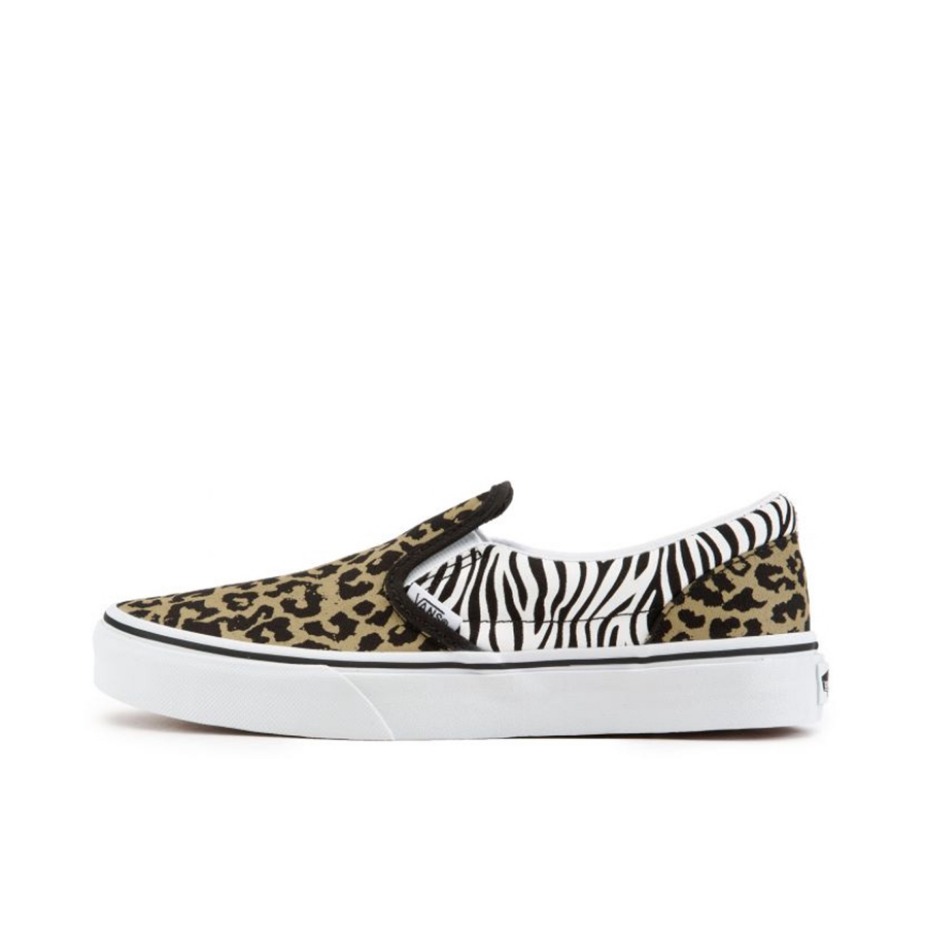 推荐商品：Vans/范斯 Classic Slip-on 防滑 简约 棋盘格 一脚蹬 百搭 休闲 帆布鞋 白色/豹纹