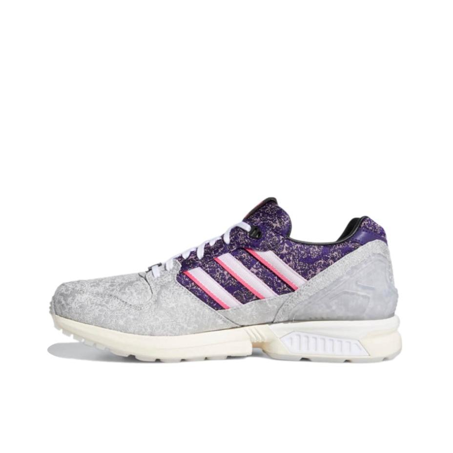 推荐商品：adidas Originals ZX 5000 防滑耐磨 轻便透气 织物 休闲复古 运动 舒适 减震 低帮 跑鞋 Vieux Lyon 金属银/紫色/白色
