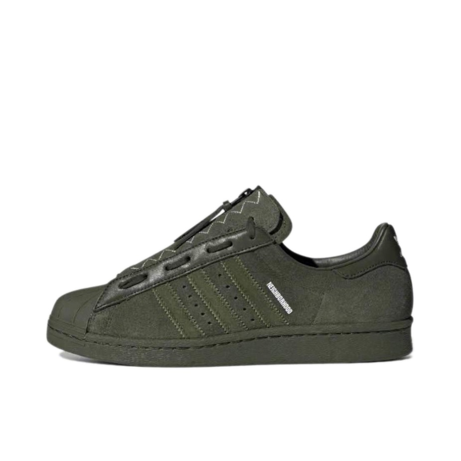 推荐商品：adidas Superstar 80s 板鞋 贝壳头复古防滑耐磨防水减震运动 Neighborhood联名/军绿色
