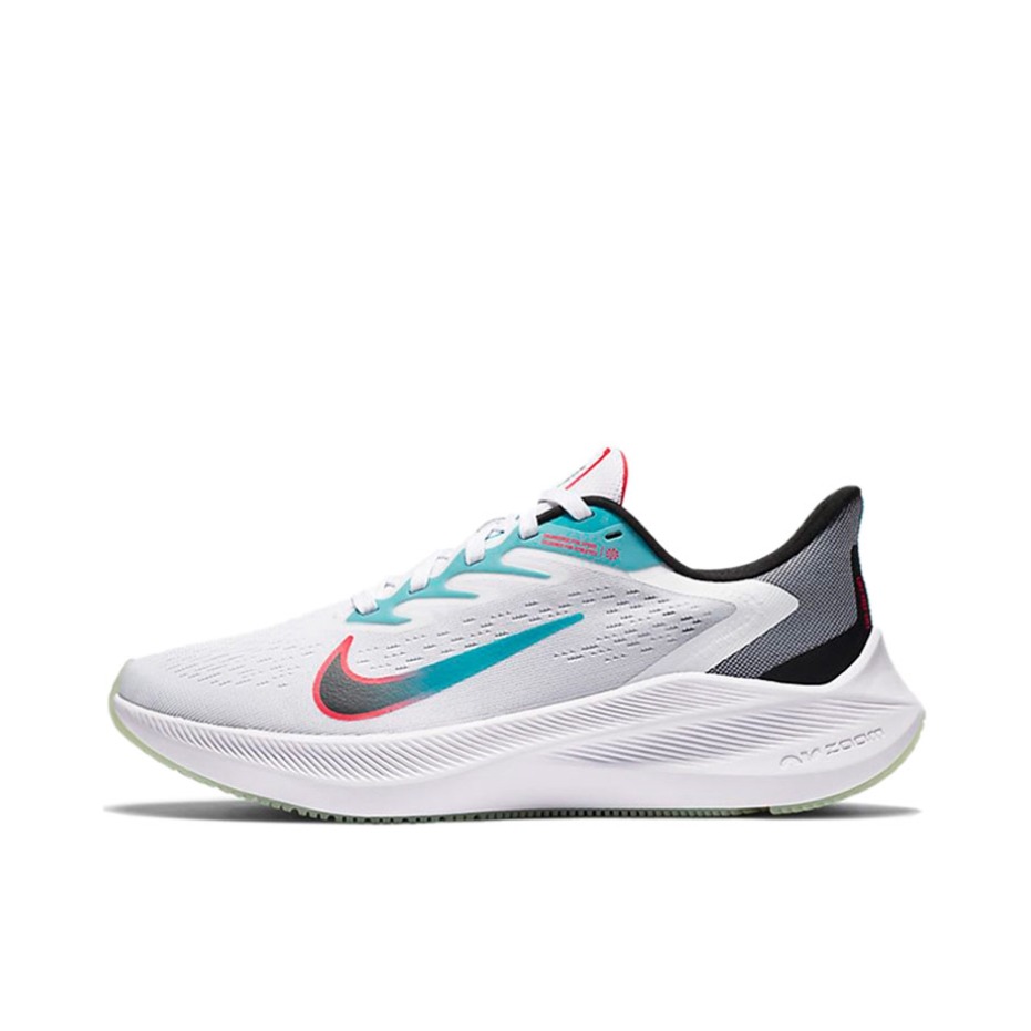推荐商品：Nike Zoom Winflo 7 跑鞋 气垫缓震防滑耐磨舒适透气时尚潮流织物 White Vapor Green 灰白/青绿
