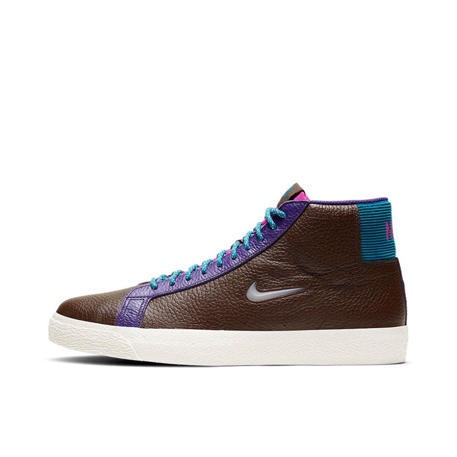 推荐商品：Nike SB Blazer Zoom 滑板鞋 板鞋 拼接时尚复古防滑耐磨透气运动休闲舒适百搭 Pacific Northwest 中帮/棕色/紫色
