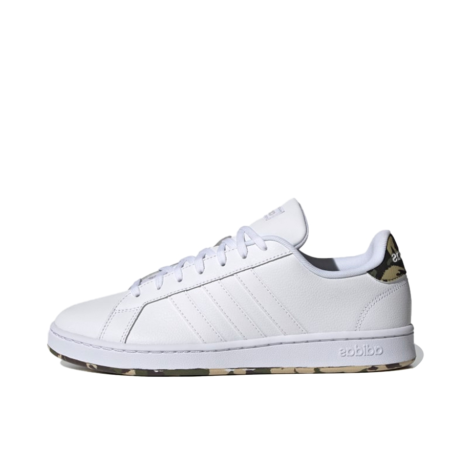 推荐商品：adidas NEO Grand Court 板鞋 防滑耐磨减震透气休闲复古时尚防水轻运动 白色/绿色/军绿