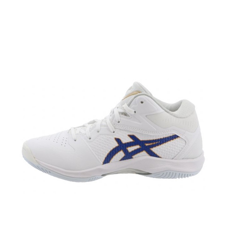 推荐商品：Asics/亚瑟士 Gel-Hoop V12 缓震透气 防滑耐磨 实战包裹性 圆头织物 篮球鞋 白色/蓝色