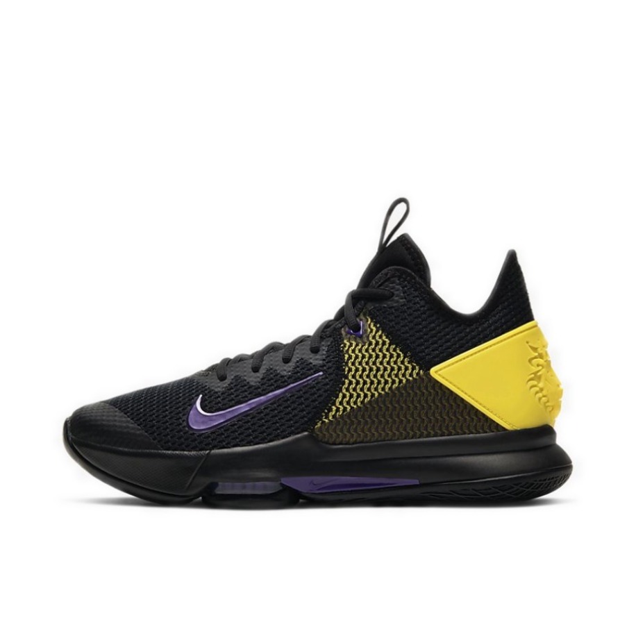 推荐商品：Nike LeBron Witness 4 詹姆斯 防滑耐磨 包裹性实战 篮球鞋 Black/Yellow/Purple 国内版/黑色/黄色