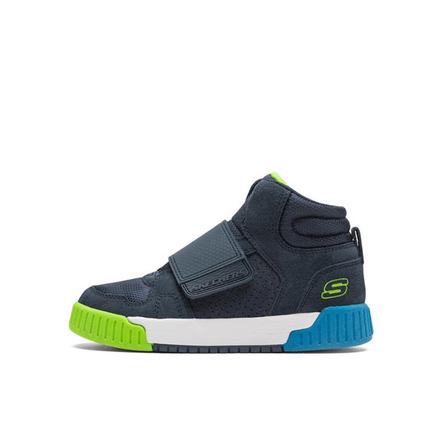 推荐商品：Skechers/斯凯奇 Adapters 运动鞋儿童 舒适防滑网面 小童/藏青/白色