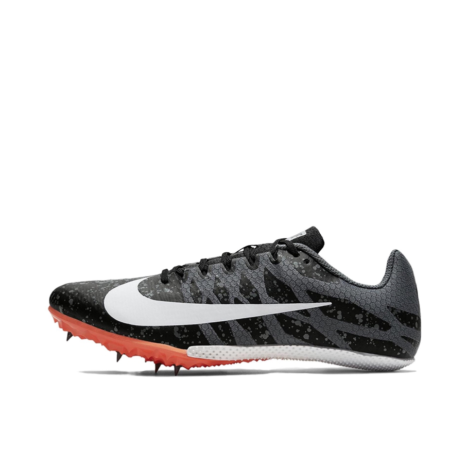 推荐商品：Nike zoom Rival S 9 跑鞋 专业田径竞速防滑耐磨舒适减震轻便合成革短跑包裹性支撑 黑色/白色/橙色