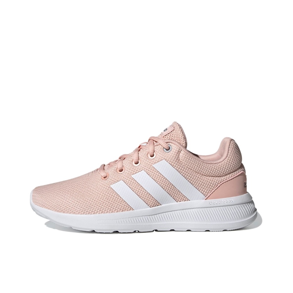 推荐商品：adidas Lite Racer CLN 2.0 运动休闲鞋 耐磨防滑轻便透气舒适网面 白色/粉色