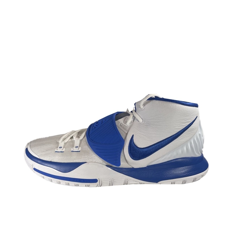 推荐商品：Nike Kyrie 6 欧文6 前掌Zoom 防滑耐磨 缓震抓地 圆头 实战训练 织物 合成革 支撑 篮球鞋 白色/蓝色/美版