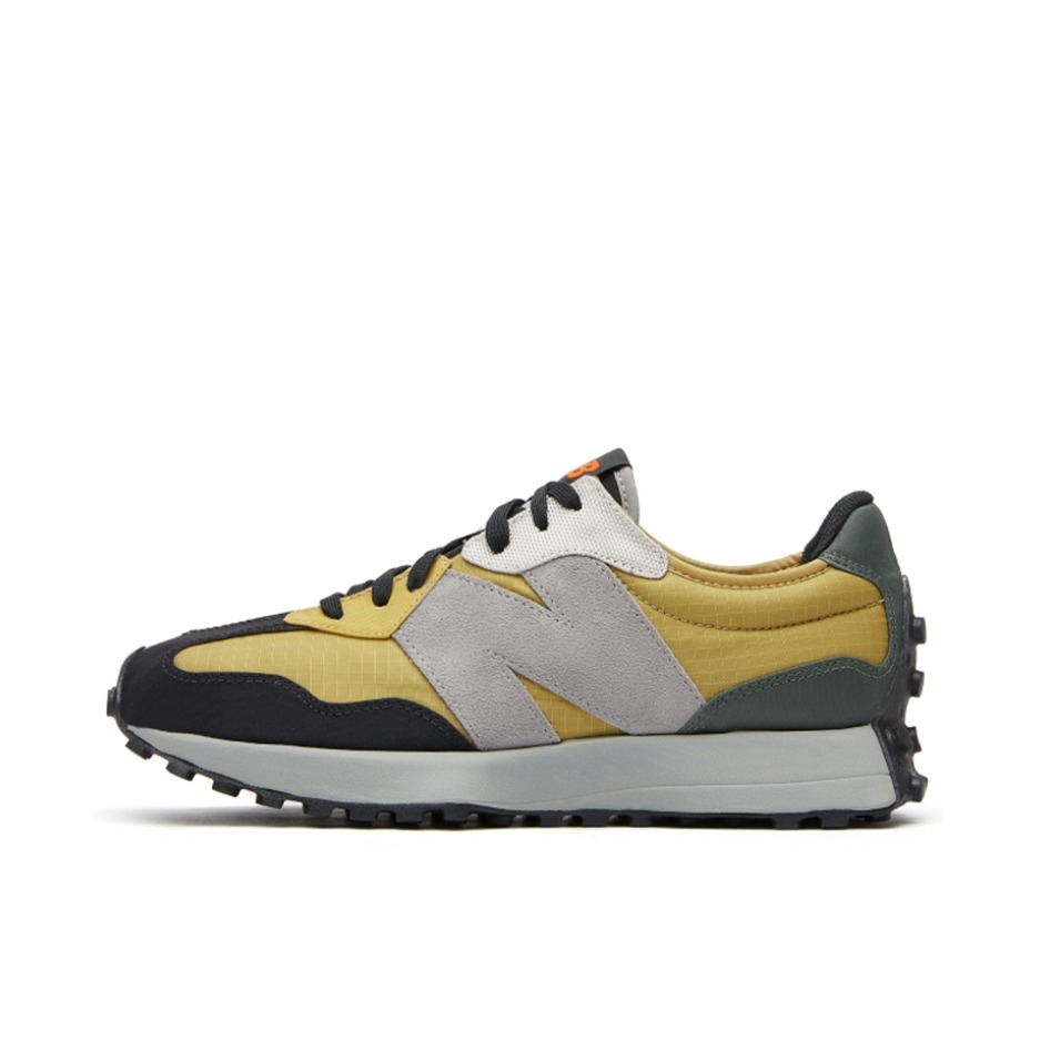 推荐商品：【IU同款】 New Balance 327 跑鞋 舒适复古防滑耐磨休闲透气减震拼接运动防水织物慢跑圆头 Golden Poppy 灰橙拼接