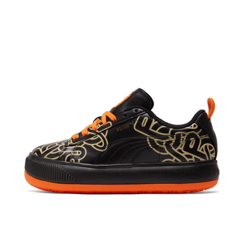 推荐商品：Puma/彪马 Suede Mayu Up 运动休闲鞋 防滑耐磨轻便透气复古厚底圆头 PRONOUNCE联名/黑色/橙色