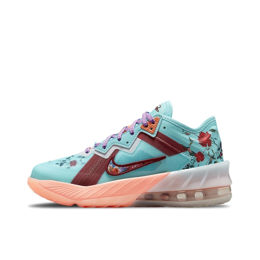 推荐商品：Nike LeBron 18 缓震轻便 防滑耐磨 实战训练 空中大灌篮 儿童篮球鞋 大童/蓝色/棕色