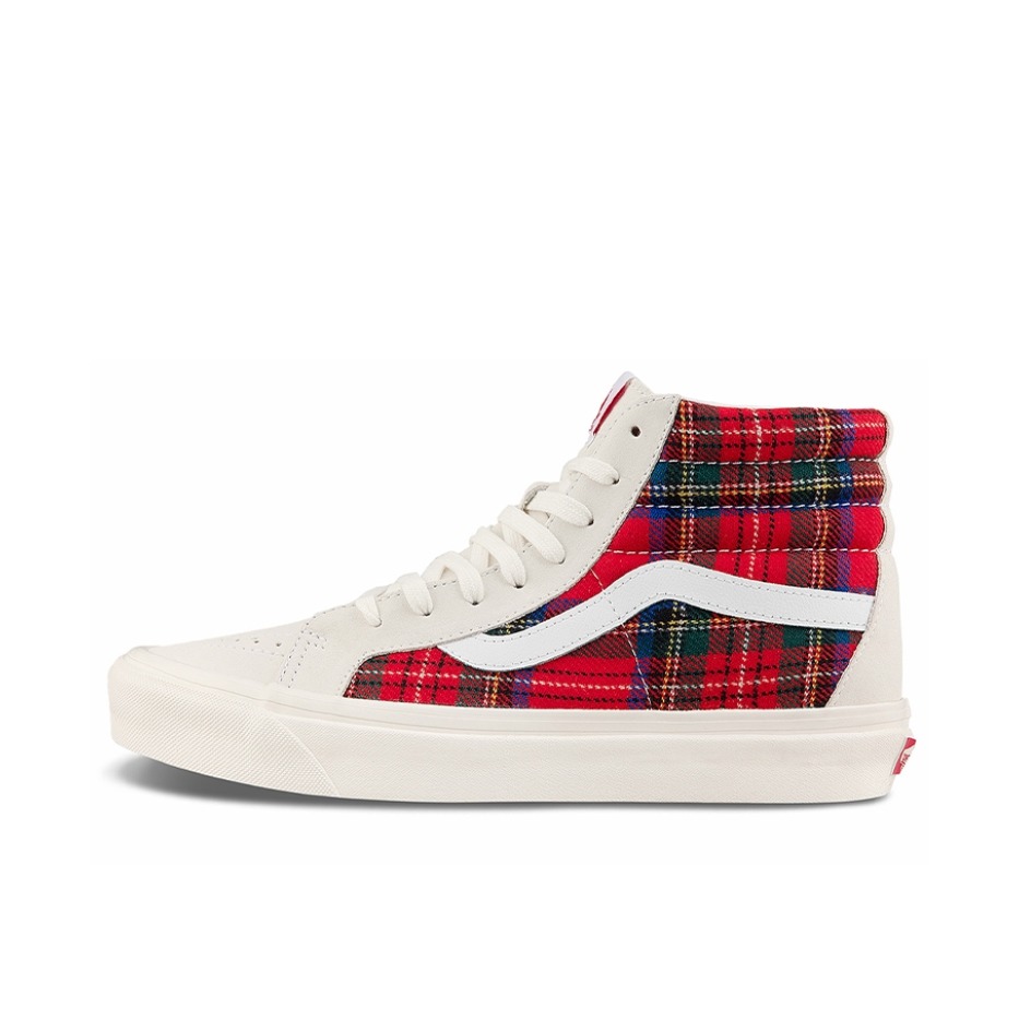 推荐商品：Vans/范斯 SK8-Hi 板鞋 潮流经典拼接复古街头厚底 Pendleton联名/红色/白色