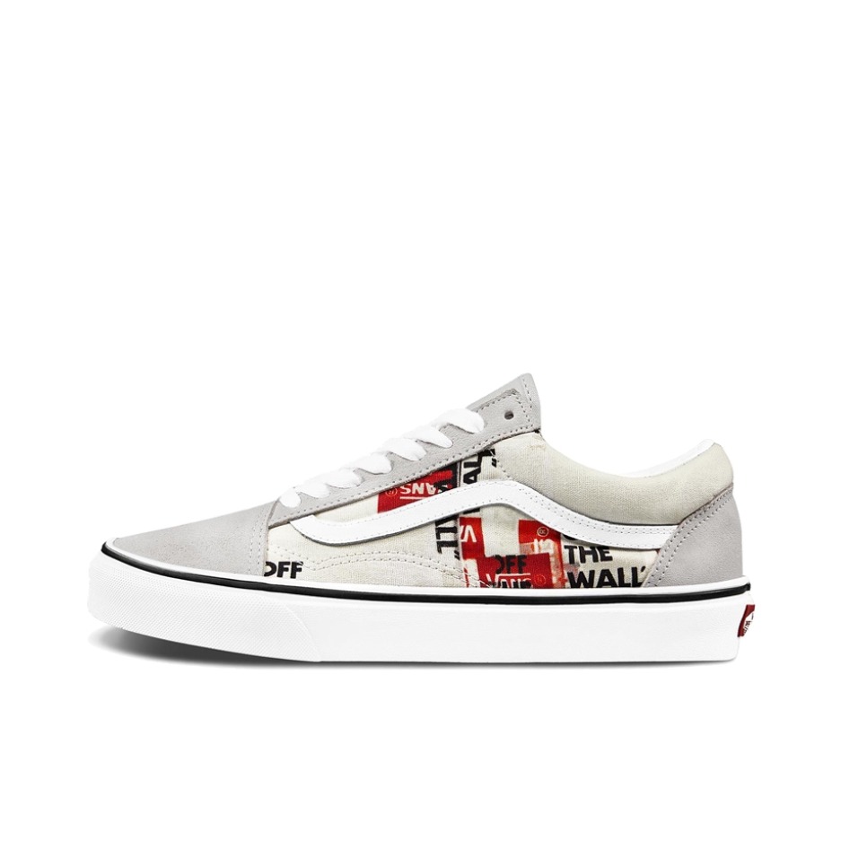 推荐商品：Vans/范斯 Old Skool 滑板鞋 板鞋 轻便防滑复古舒适经典 灰色印花