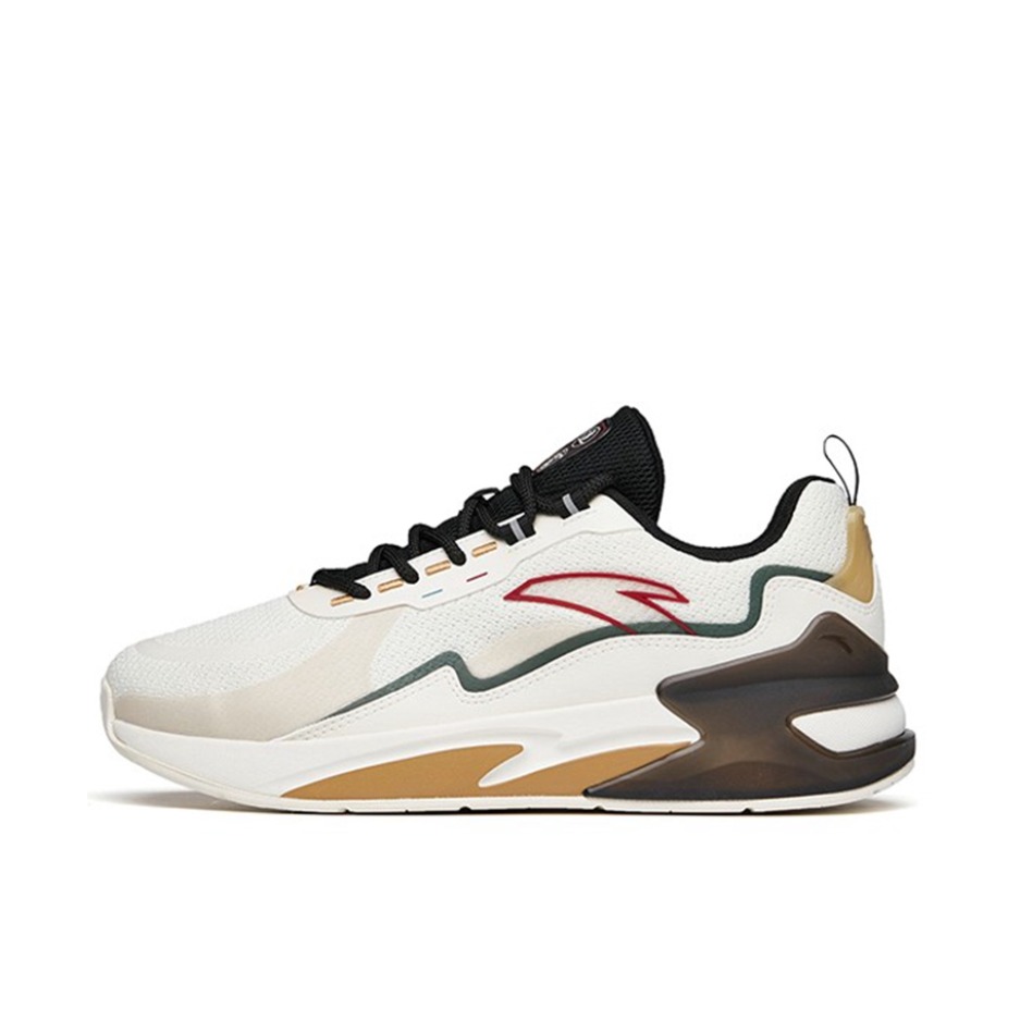 推荐商品：安踏 追云系列 减震耐磨 轻便透气 复古 运动休闲鞋 912218873 象牙白/黑色/泥沙灰