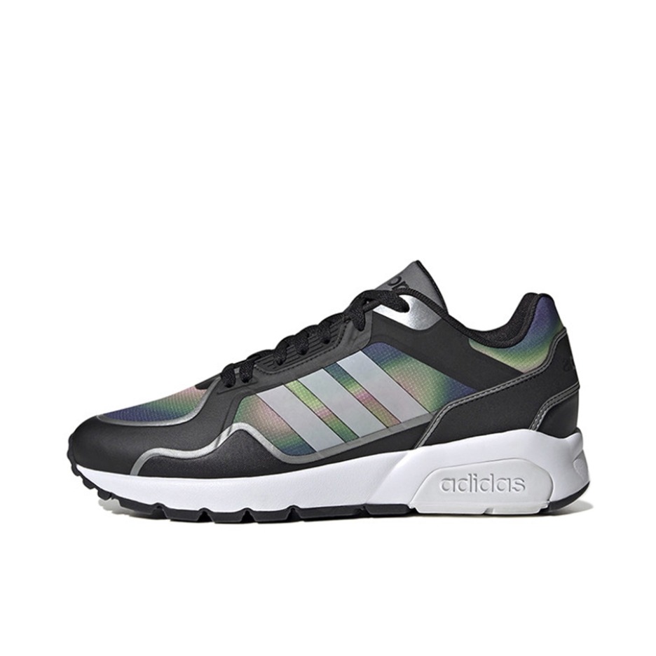 推荐商品：adidas NEO Run9tis 运动休闲鞋 舒适轻便防滑耐磨减震回弹复古时尚 黑色/灰色