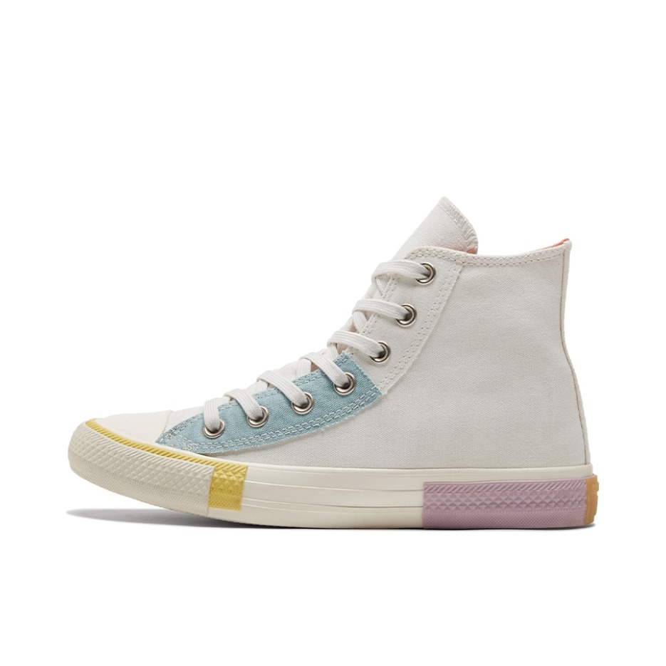 推荐商品：Converse/匡威 Chuck Taylor All Star 帆布鞋 常青款轻便防滑耐磨百搭复古圆头减震贴合高帮 米色/粉蓝/粉紫