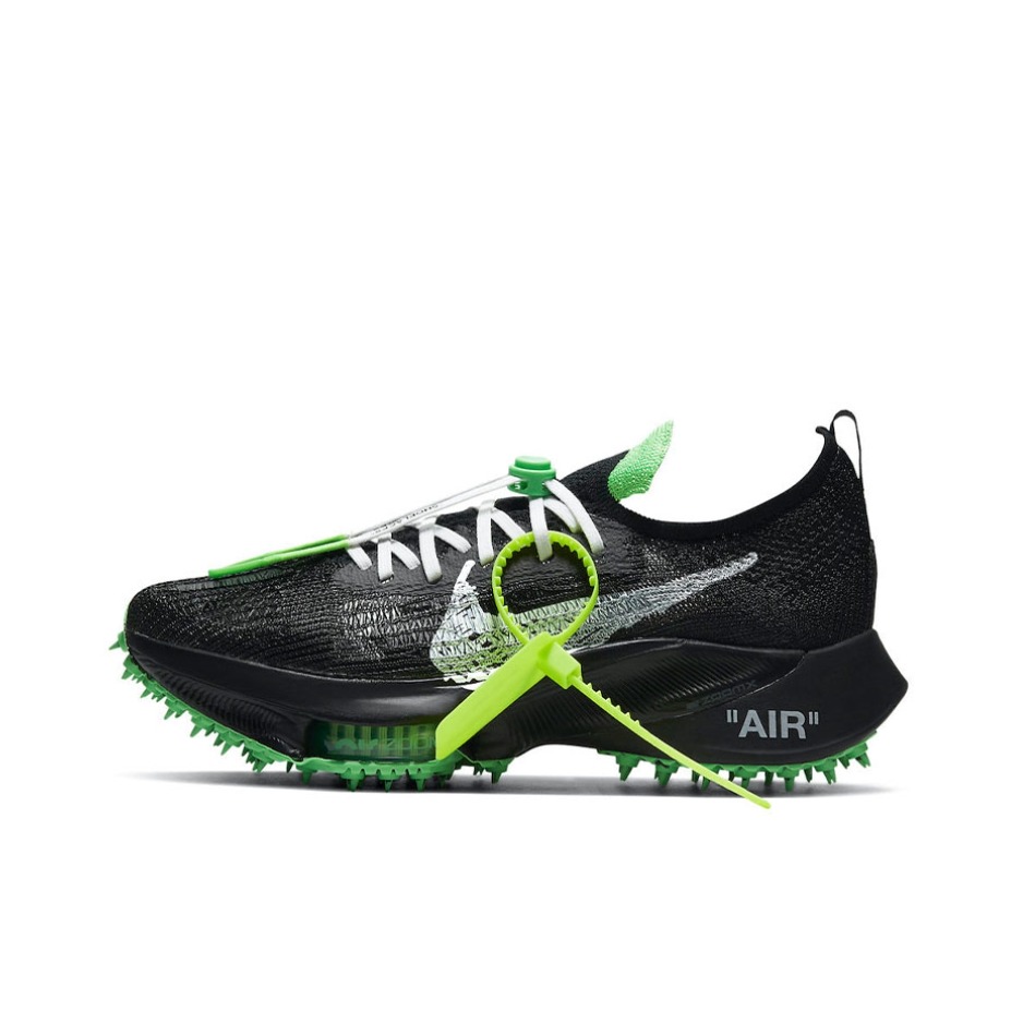 推荐商品：Nike Air Zoom Tempo NEXT% 跑鞋 全掌稳定支撑耐磨透气防滑碳板跑道耐穿 Off-White联名/黑绿