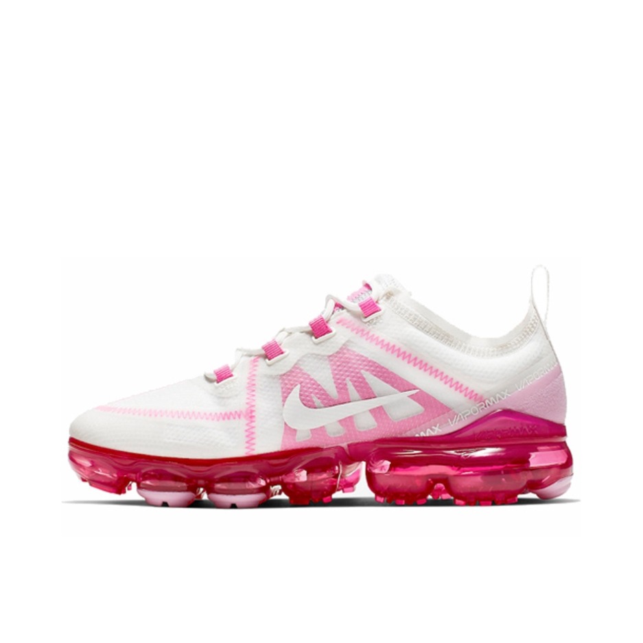 推荐商品：Nike Air VaporMax 2019 跑鞋 全掌气垫减震回弹防滑耐磨织物网布支撑运动 White/Pink 白粉