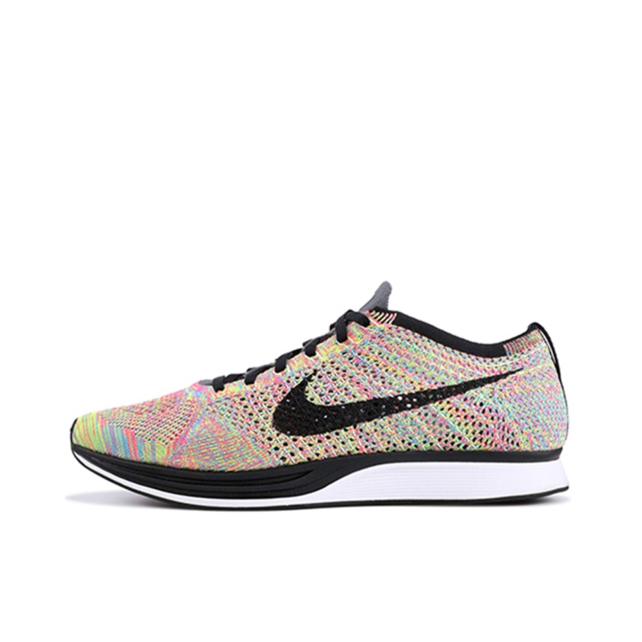 推荐商品：Nike Flyknit Racer 跑鞋 飞线编织休闲运动舒适简约织物防滑耐磨轻便透气减震低帮 Multi-Color (2013) 彩虹