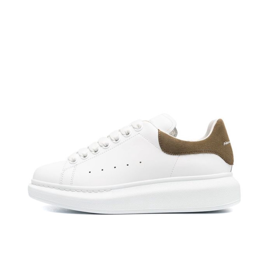推荐商品：Alexander McQueen/亚历山大麦昆 舒适 耐磨 圆头 皮革 增高 防水 厚底鞋 运动休闲鞋 白色/卡其色