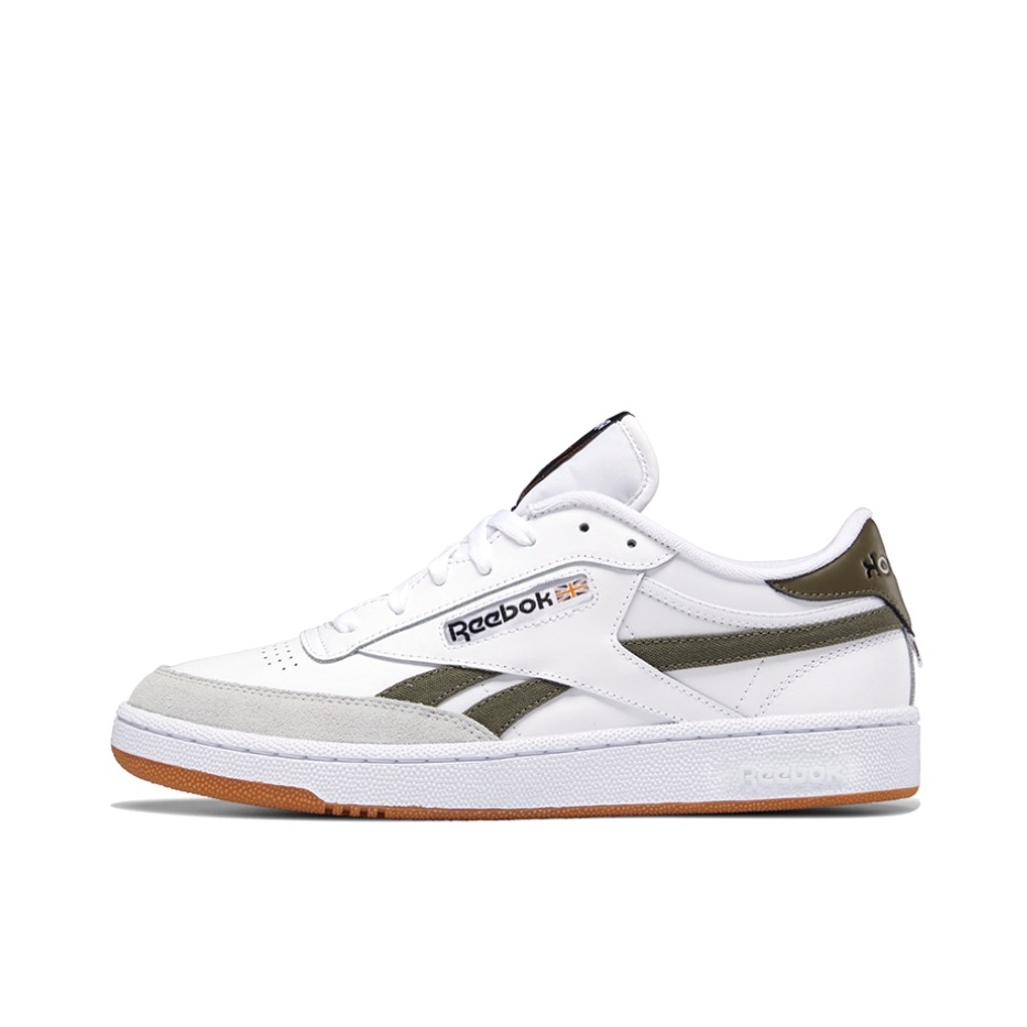 推荐商品：Reebok/锐步 Club C Revenge 防滑耐磨 透气 板鞋 白色/绿色/浅灰色