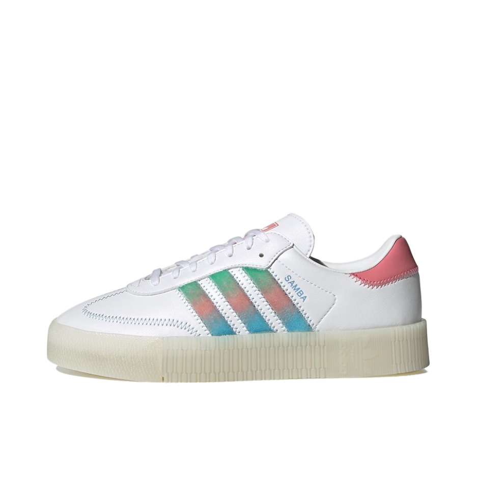 推荐商品：adidas Originals Sambarose 板鞋 防滑耐磨复古运动防水包裹性 白色/粉色/绿色