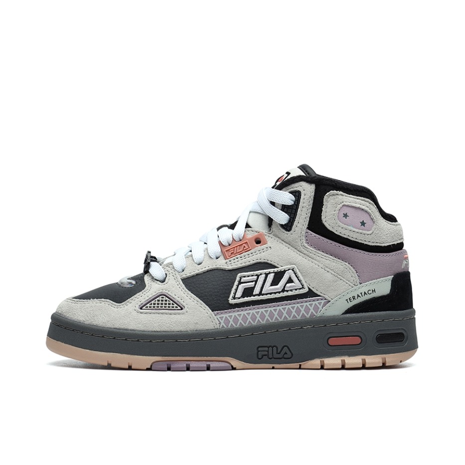 推荐商品：FILA/斐乐 Teratach 防滑耐磨 舒适透气 减震 织物 休闲百搭 复古时尚 潮流 运动 篮球鞋 黑色/南极灰