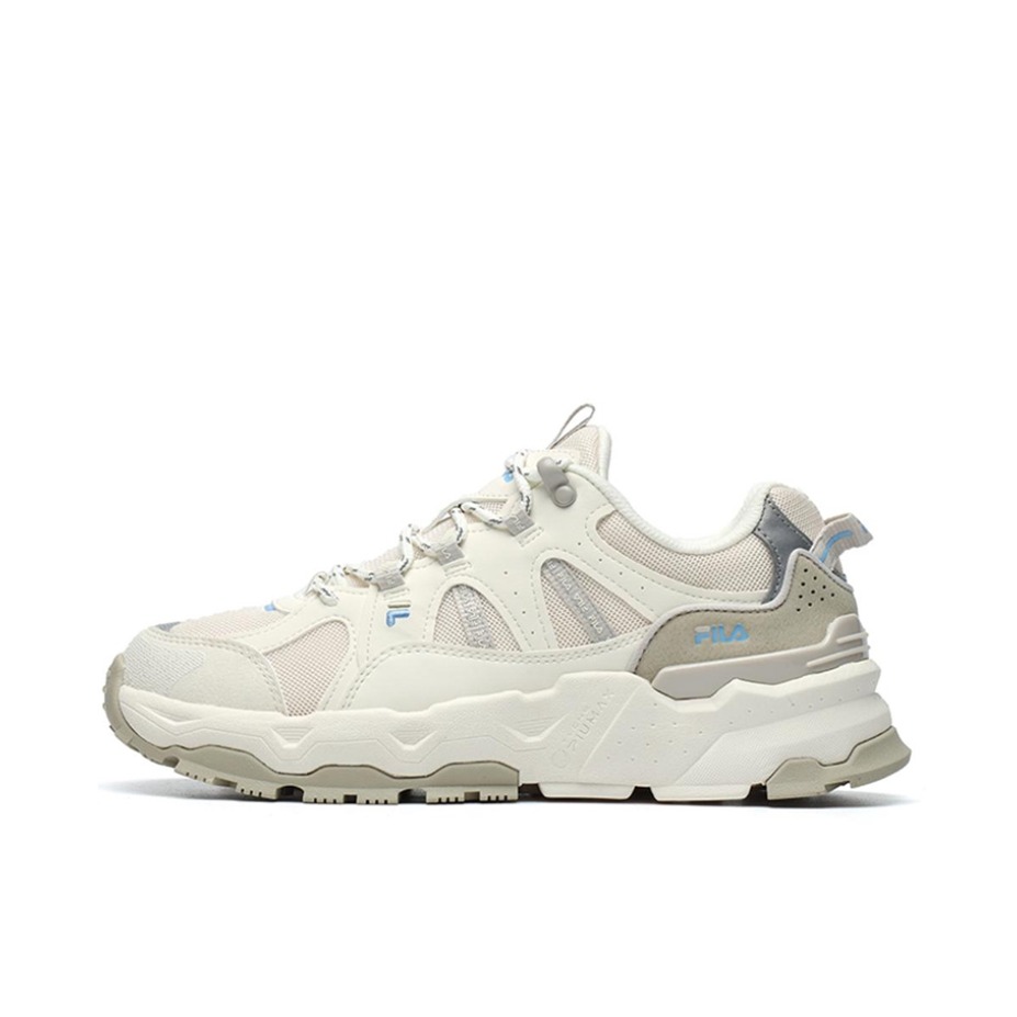 推荐商品：FILA/斐乐 Trek 1S 防滑耐磨 舒适透气 轻便户外 时尚潮流 复古织物 合成革 运动休闲鞋 微白/黄水泥