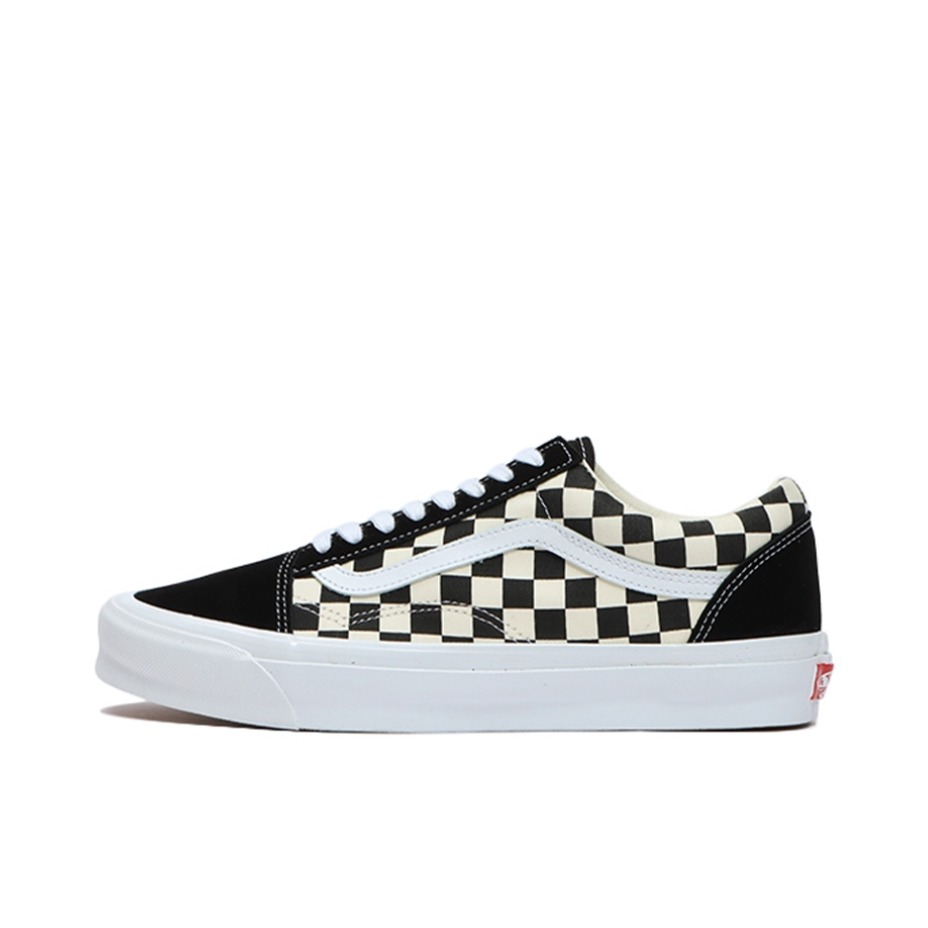 推荐商品：Vans/范斯 Old Skool 滑板鞋 板鞋 轻便防滑复古舒适经典 黑白棋盘格/米白