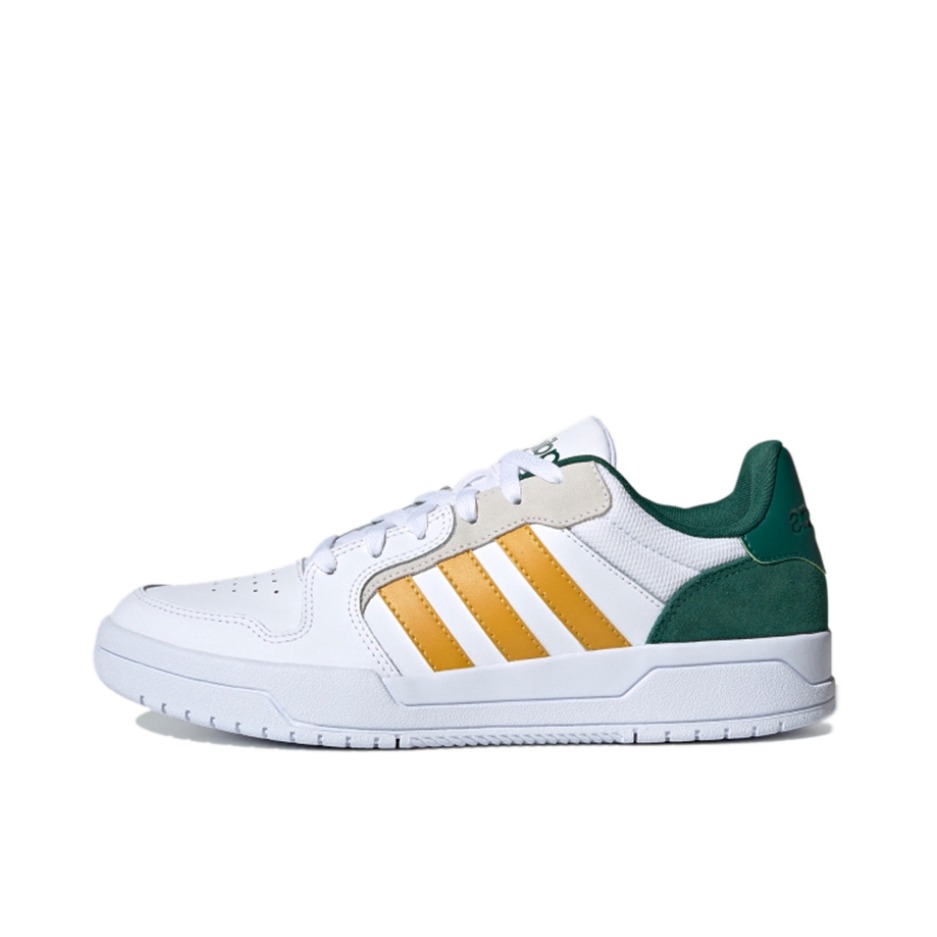 推荐商品：adidas neo Entrap 板鞋 防滑耐磨舒适透气复古防水美式校园风少年感圆头平跟 白色/绿色/黄色