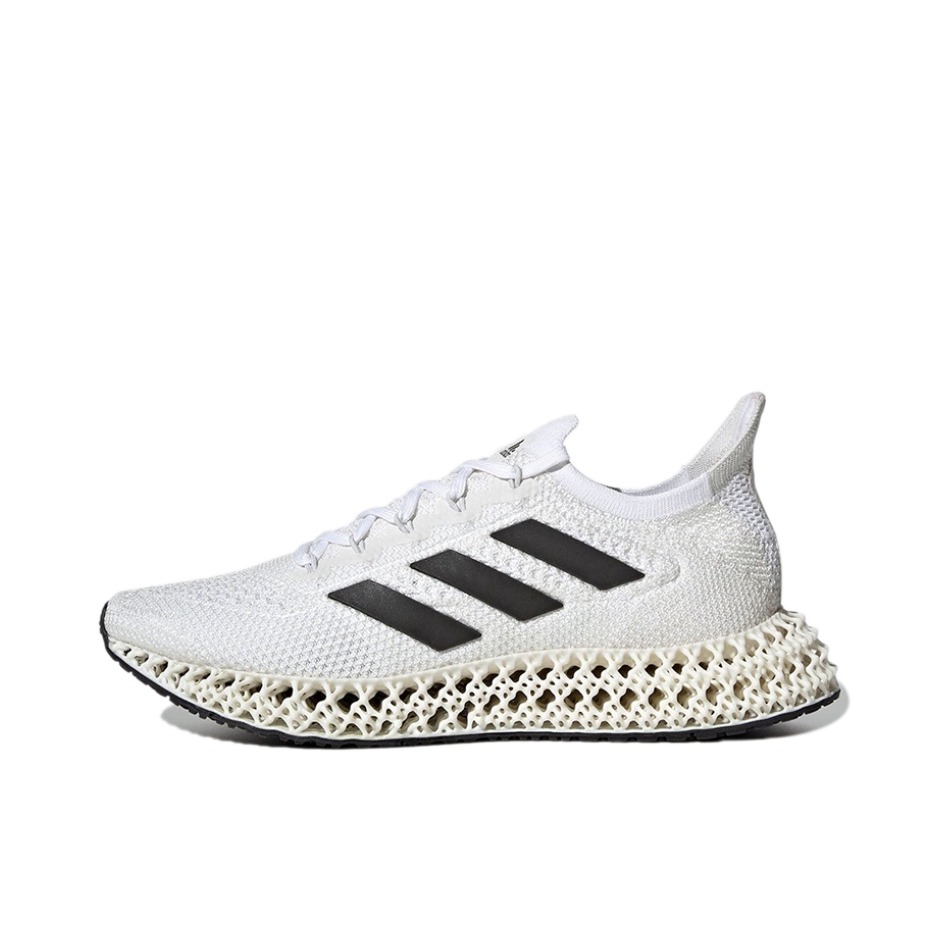推荐商品：adidas 4DFWD 跑鞋 减震回弹网面透气防滑耐磨织物碳板自带推进力运动随心畅跑 白色/黑色