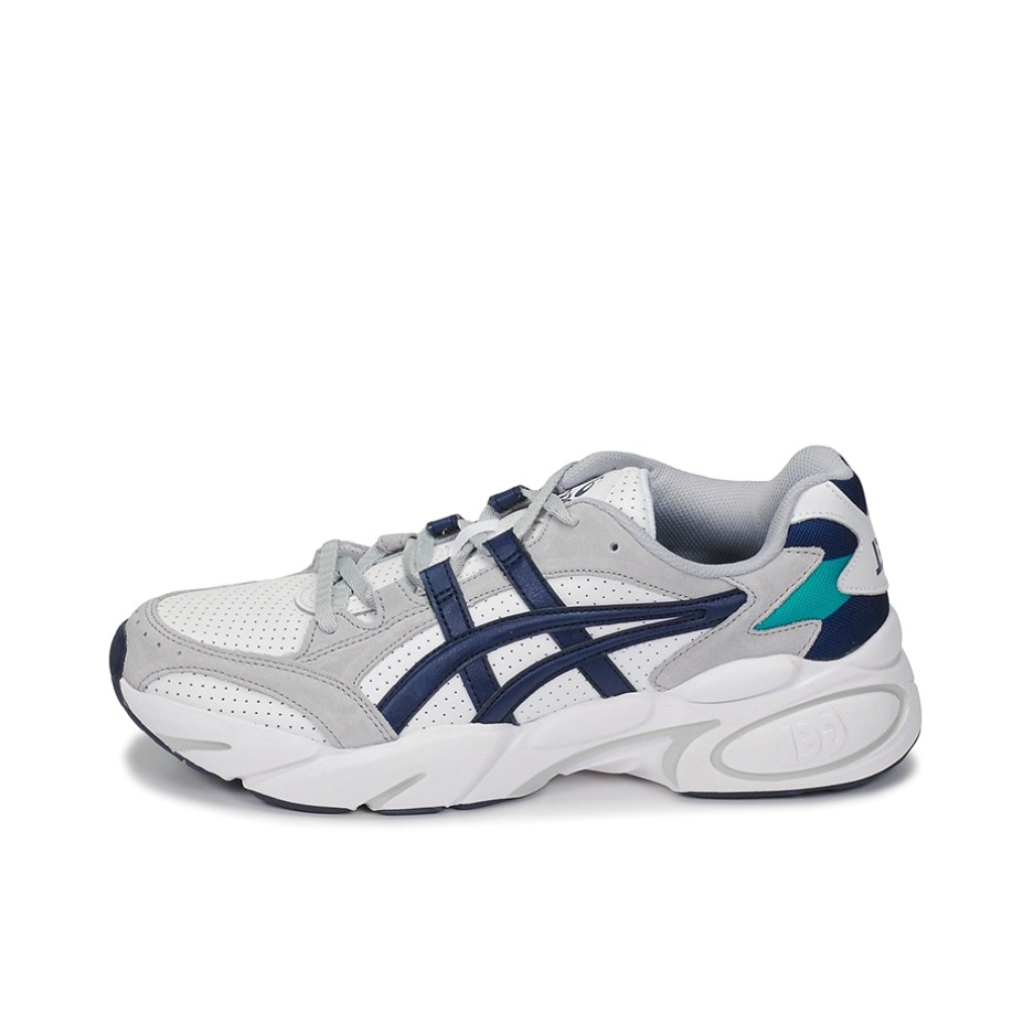 推荐商品：Asics/亚瑟士 Gel-Bnd 防滑耐磨 缓震透气 时尚舒适 合成革 织物 圆头 运动 跑鞋 白色/灰色/蓝色