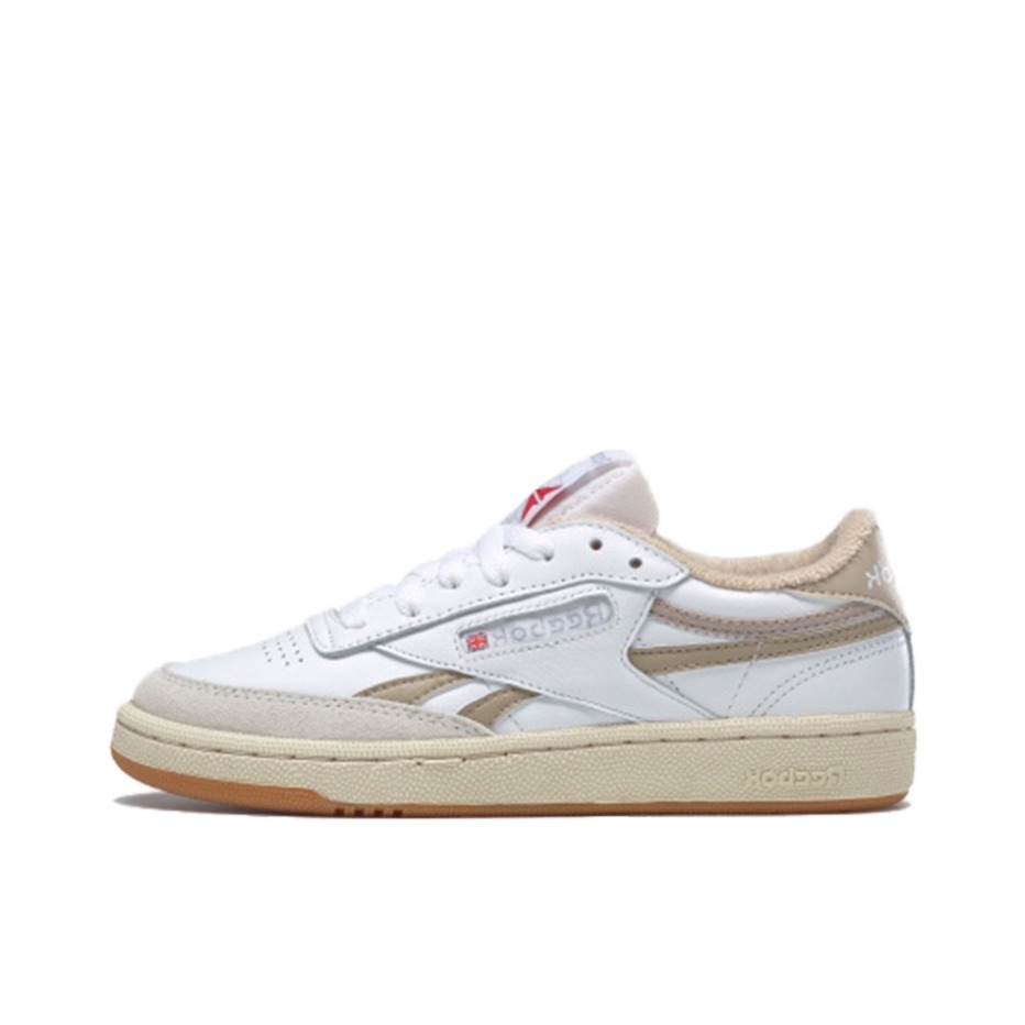 推荐商品：Reebok/锐步 Club C 潮流复古 百搭 舒适轻便 防滑耐磨 运动 T头 板鞋 白色/棕色