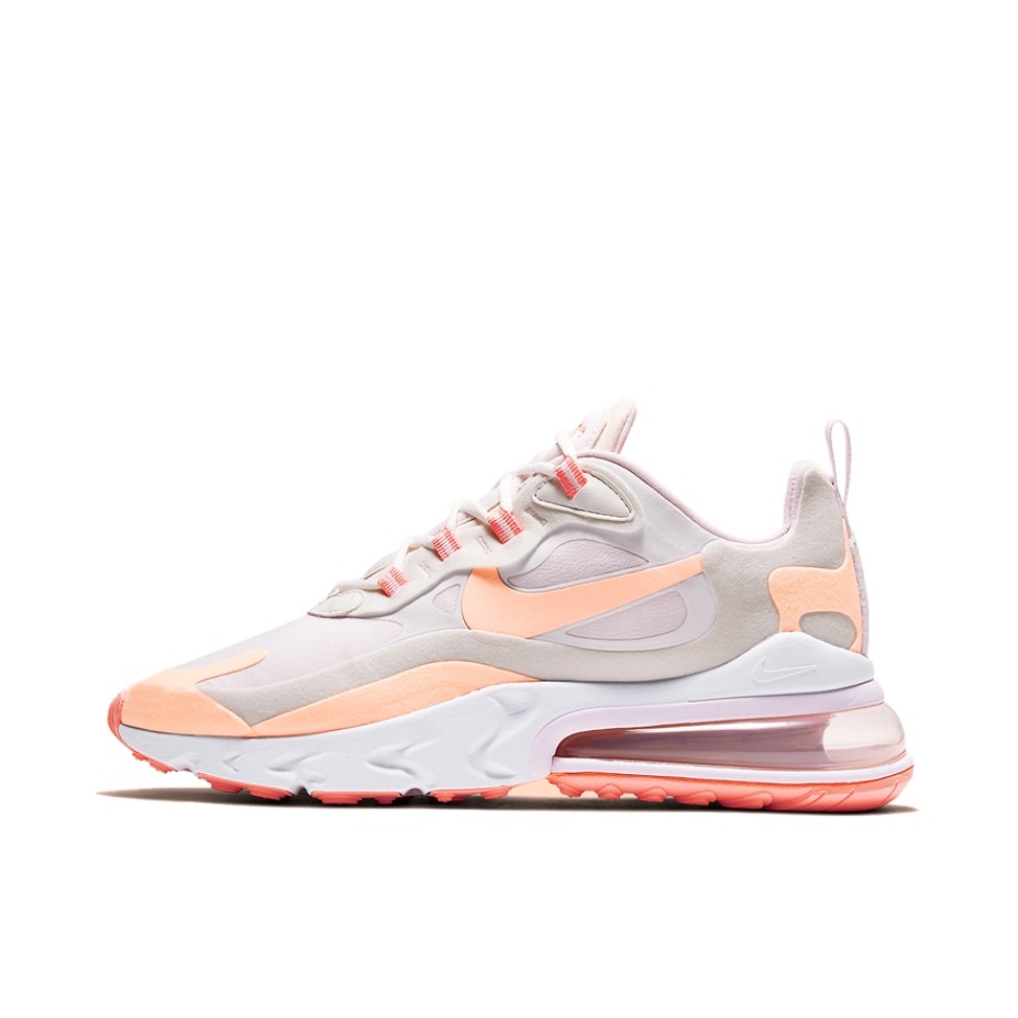 推荐商品：Nike Air Max 270 React 跑鞋 气垫缓震耐磨舒适透气复古拼接圆头回弹 Grey/Pink 灰橙