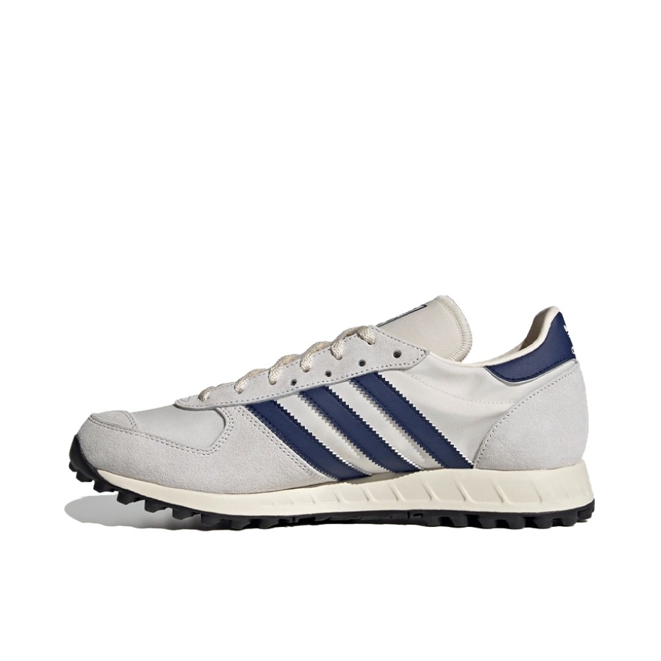推荐商品：adidas TRX Vintage 跑鞋 织物防滑耐磨舒适透气轻便绒面皮复古休闲时尚 灰色/藏蓝