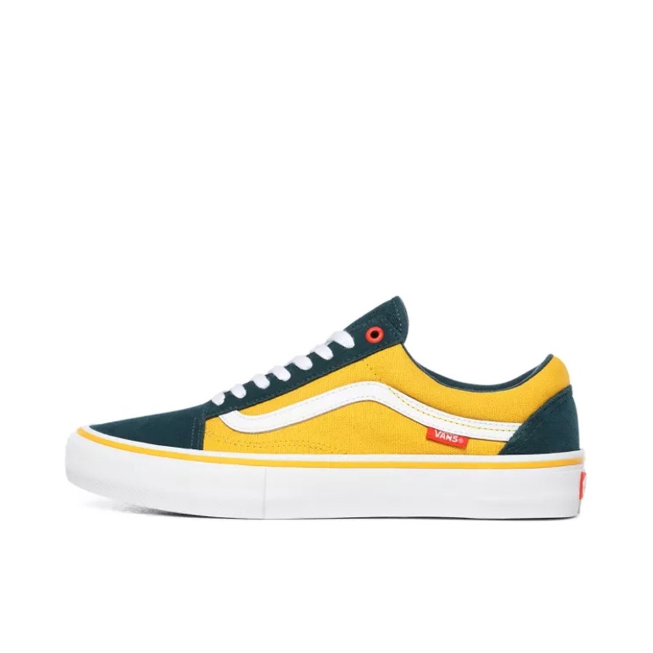 推荐商品：Vans/范斯 Old Skool 滑板鞋 板鞋 轻便防滑复古舒适经典 黄色/深蓝色