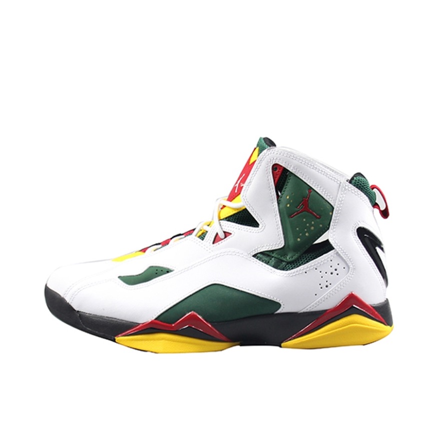 推荐商品：Jordan True Flight 加强版 篮球鞋 复古时尚防滑耐磨减震加合成革实战运动 白绿黄红