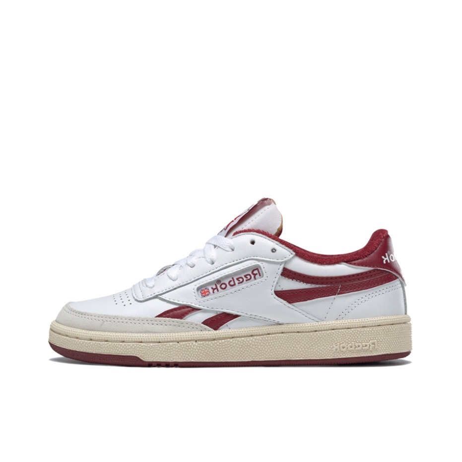推荐商品：Reebok/锐步 Club C 潮流复古 百搭 舒适轻便 防滑耐磨 运动 T头 板鞋 白色/土红色