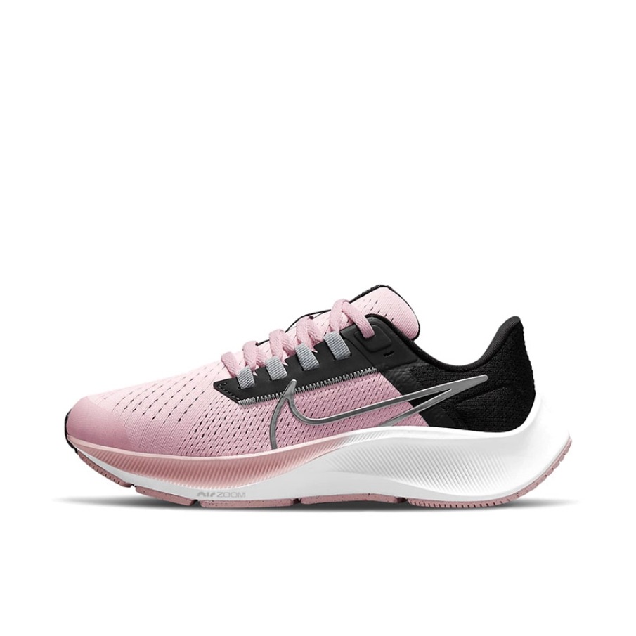 推荐商品：Nike Air Zoom Pegasus 38 跑鞋 气垫缓震透气舒适轻便防滑耐磨休闲运动织物圆头回弹平跟 黑色/粉色