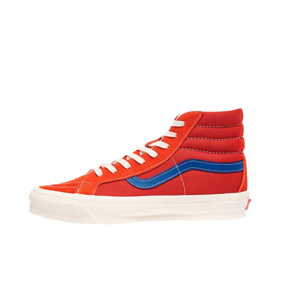 推荐商品：Vans/范斯 SK8-Hi 板鞋 潮流经典拼接复古街头厚底 Vault/橘红色
